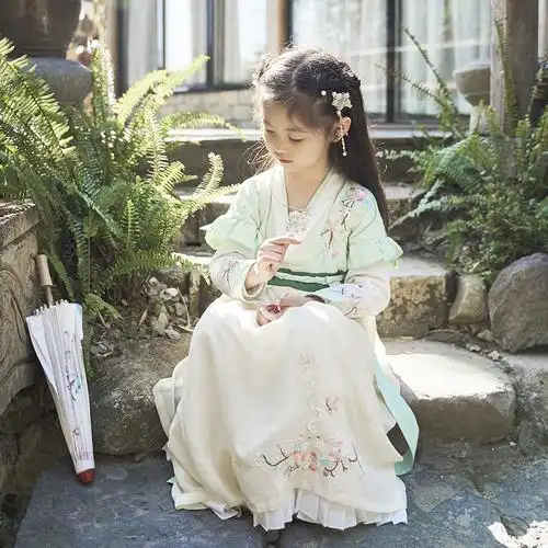儿童汉服女童中国风小女孩古装宝宝襦裙连衣裙唐装高端超仙春夏装