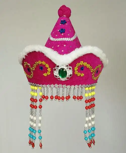 蒙古女族头饰儿童_秋冬儿童蒙古族帽子头饰蒙古族儿童小女帽 女童蒙古