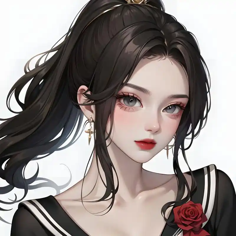 黑发马尾 | 高冷学姐 | 女生头像
