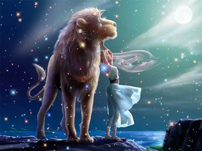 跨境外贸爆款diy钻石画狮子座星空方满钻画家居装饰挂画工艺品厂