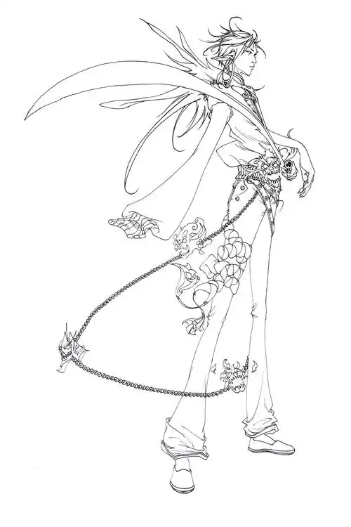 动漫人设原创线稿