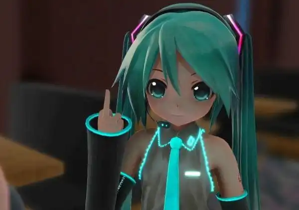 一张初音未来竖中指的图片