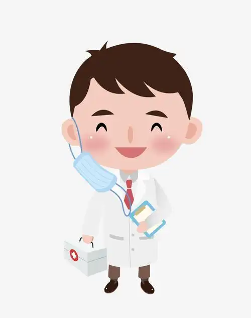 卡通微笑男医生
