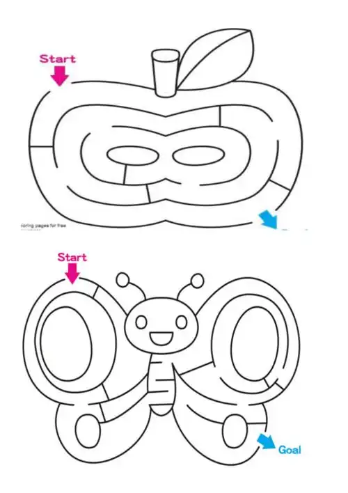 幼儿简单迷宫图整理打印