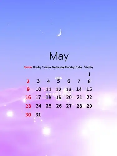 五月日历壁纸
