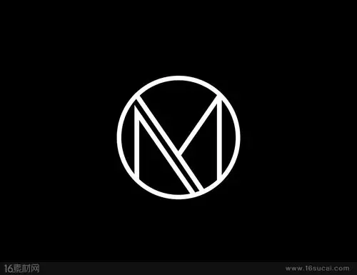 简洁圆形线条抽象字母logo矢量素材