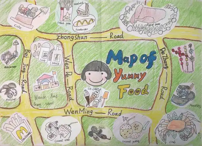 文德路小学外语文化节之手绘地图"广州"