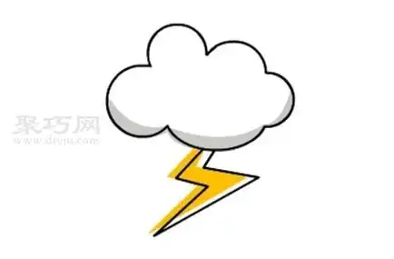 闪电画法简单又漂亮来学闪电简笔画