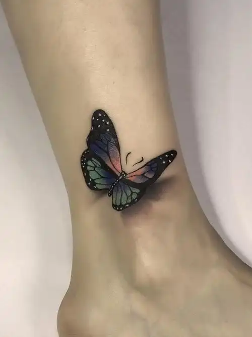 蝴蝶(脚踝)_纹身图案手稿图片_北鸣的纹身作品集