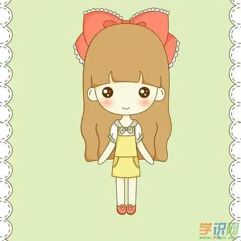 卡通小女孩简笔画彩色卡通人物简笔画图片大全可爱女生