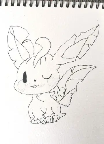 一步一步画伊布家族之萌版叶精灵