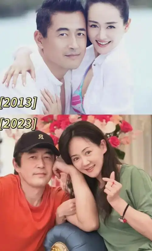 43岁张定涵晒照秀恩爱老公王志飞鬓角花白夫妻同框像两代人