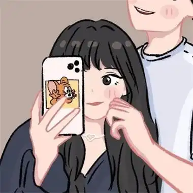 高清q版手绘情侣头像图片