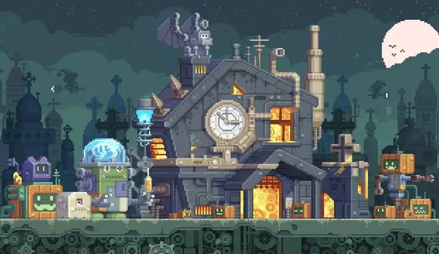 《wallpaper engine》像素风机械万圣节动态壁纸介绍_牛游戏网