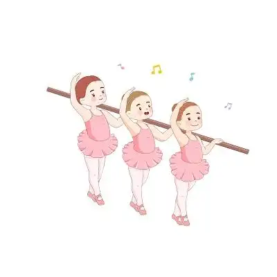 舞蹈插画可爱卡通舞蹈插画室内插画舞蹈芭蕾舞女孩舞蹈插画绘画手绘