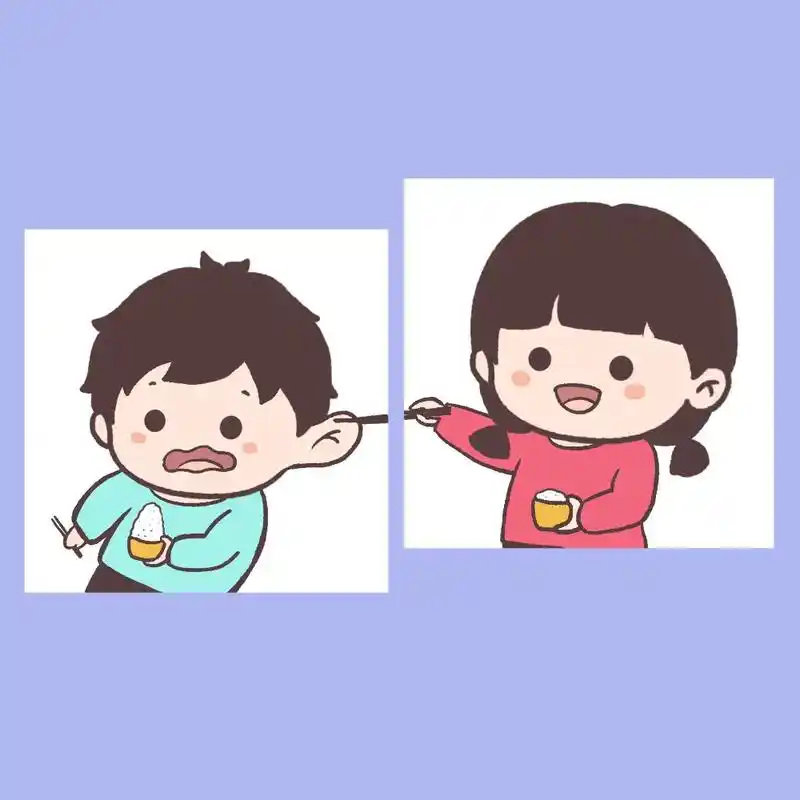 情侣头像 #情侣头像一男一女分开图片 #可爱q版人物 #搞 - 抖音