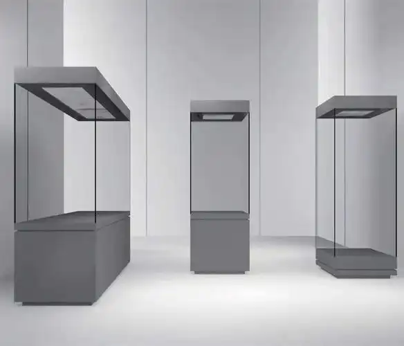 成都博物馆展示柜文物古董书画艺术品展厅定制玻璃柜金属烤漆展柜