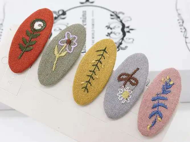 新款发夹纯手工刺绣民族风发饰布艺夹子网红ins头饰一件代发bb夹