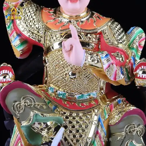 12寸龙王三太太子神像坐椅龙太子哪吒中坛元帅摆件