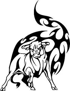 公牛,部族,风格,矢量,黑白