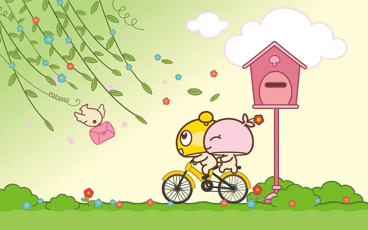 可爱卡通蘑菇点点唯美图片桌面壁纸