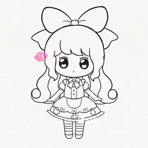 迷你大陆 爱丽丝,画画教程线稿分解图q版漫画人物线稿教程,看完你也会