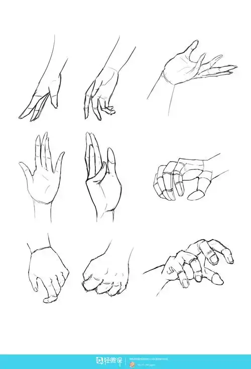 游戏原画培训课程之临摹手部基本结构练习