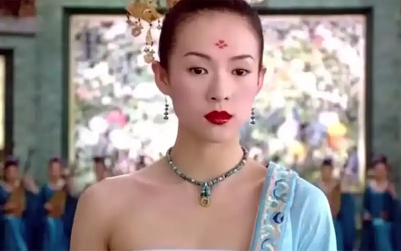 《十面埋伏》章子怡蓝衣黄衣绝美,颜值巅峰