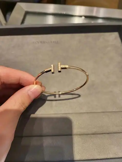 蒂芙尼双t满钻手镯