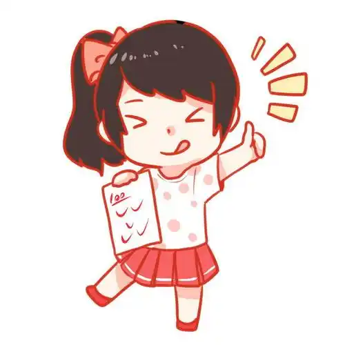 卡通小女孩考试考到了100分满分很开心7429224免抠图片素材 教育文化