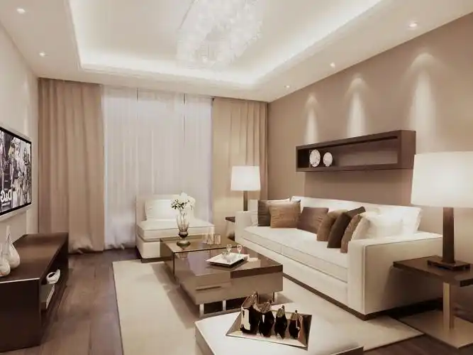 客厅宽度不足三米,所以沙发不打算选用l沙发,而是选用三加一型的沙发.