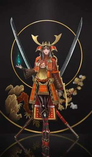 韩国插画师绘制的东亚各国盔甲服饰插画!画面写实风格相当独特