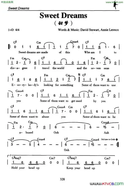 sweetdreams甜梦sweet dreams甜梦简谱