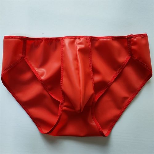 geruize 乳胶内裤三角裤包蛋凹凸性感夫妻紧身内裤卫生带有插槽小便