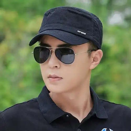 男士帽子夏季防晒太阳平顶鸭舌帽男爸爸休闲春夏天百搭遮阳棒球帽灰色