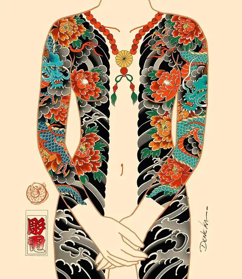 老传统开衫手稿分享.#纹身 #刺青 #老传统纹身 #郑州纹身 - 抖音