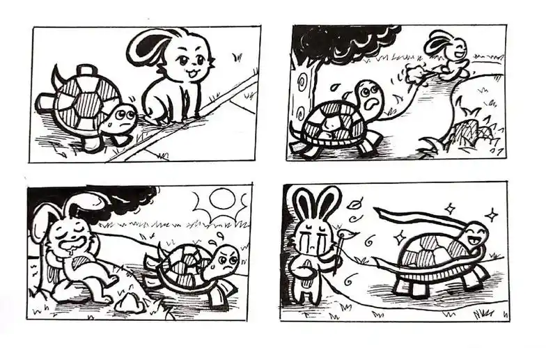 美术考编四格漫画