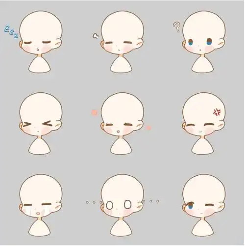 q版人物可爱小表情模板参考