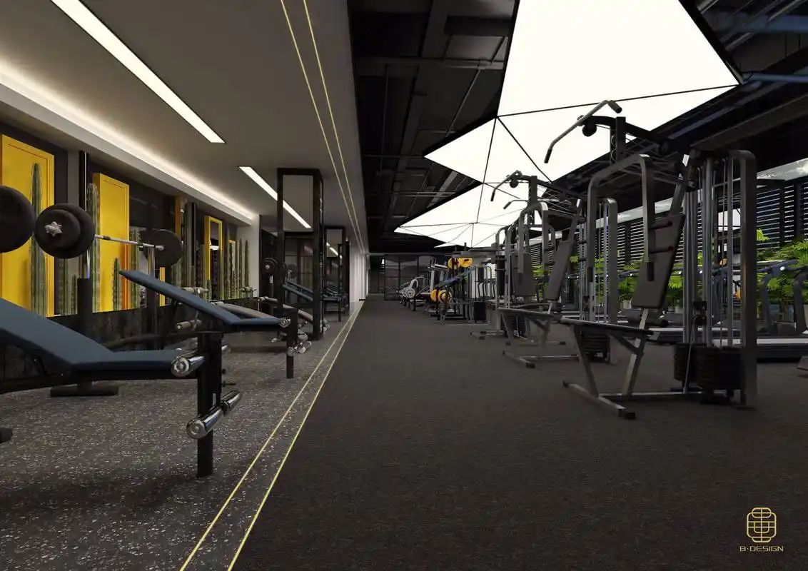 【弘毅设计】cad制图|3d效果图|家装工装|-健身房设计效果图_服务