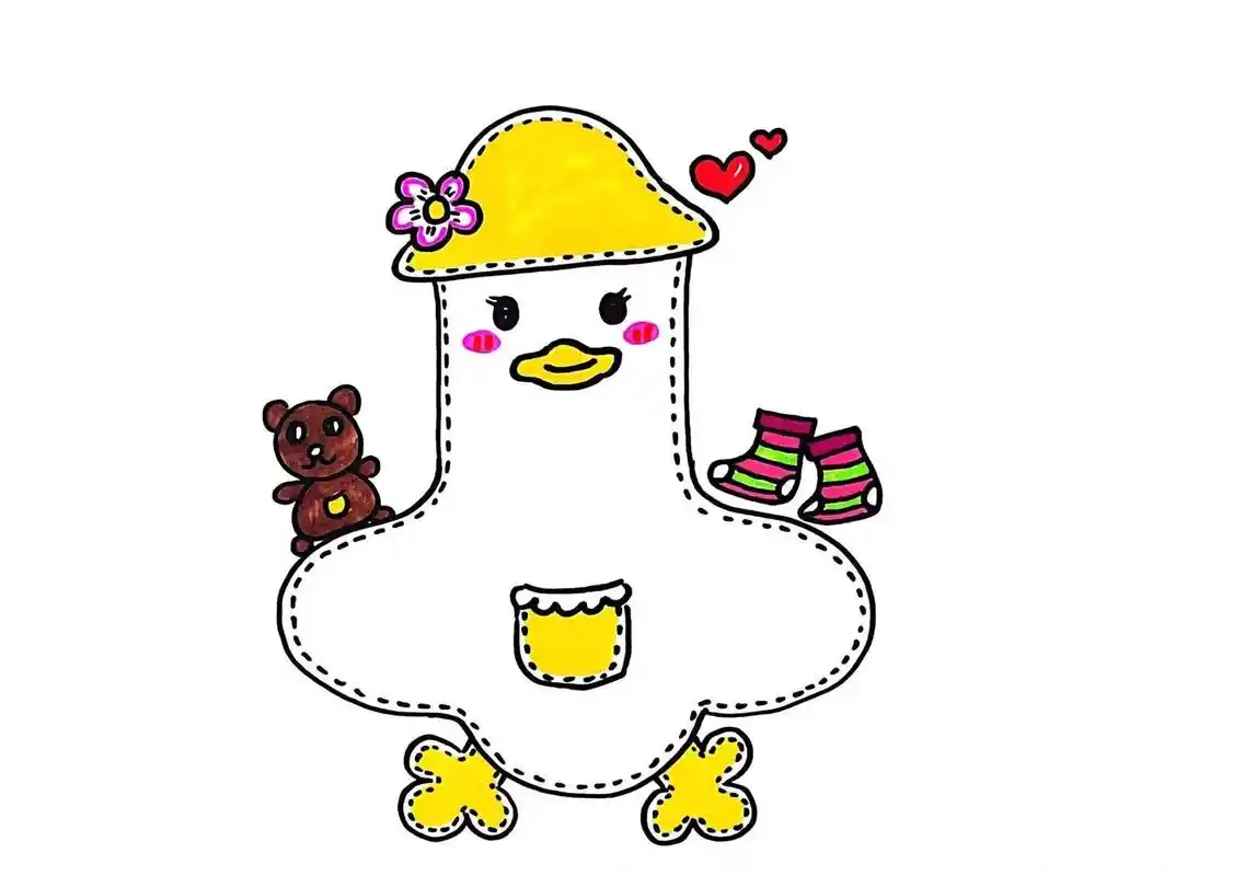 可爱的小鸭子简笔画    小鸭子 加油鸭