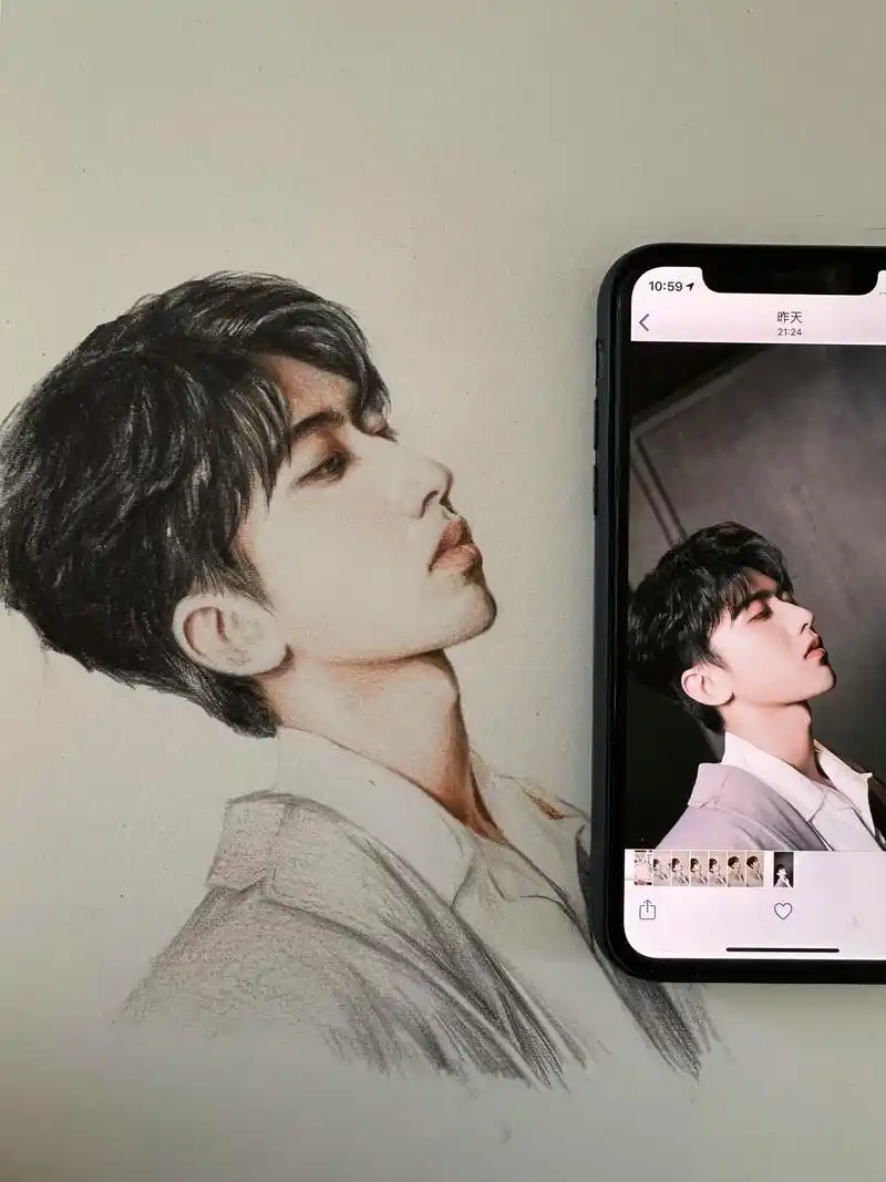 彩铅蔡徐坤.#人物肖像 #一笔一笔画出你 #让艺术生活自然发 - 抖音