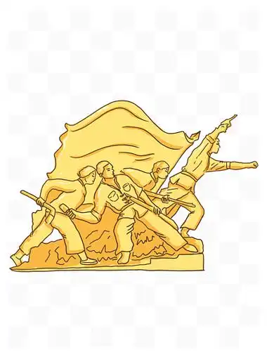 918抗日烈士黄金 i>雕 /i> i>像 /i>手绘元素