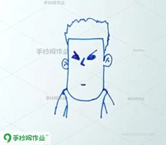 寸头卡通男头像简笔画