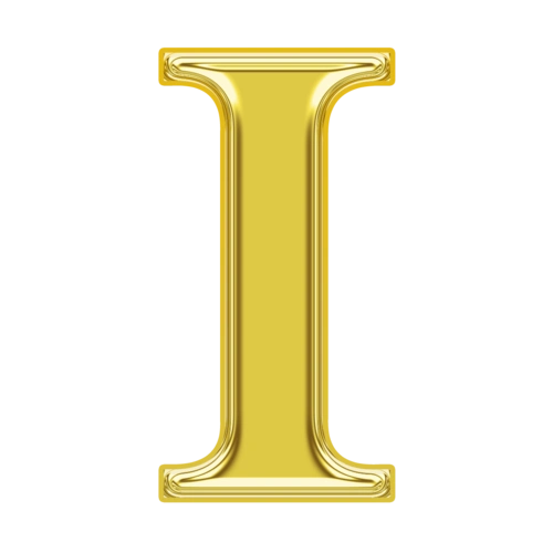 金色金属质感字母i图片