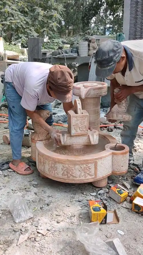 庭院流水景观石雕流水摆件风水球养鱼池