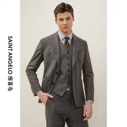 报喜鸟秋季新款男商务戗驳领羊毛西服上衣两粒扣西装ebb206107