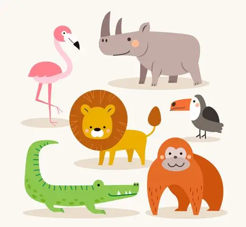 6款可爱野生动物矢量素材