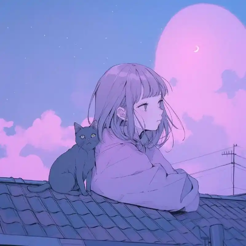 紫色动漫头像 676767