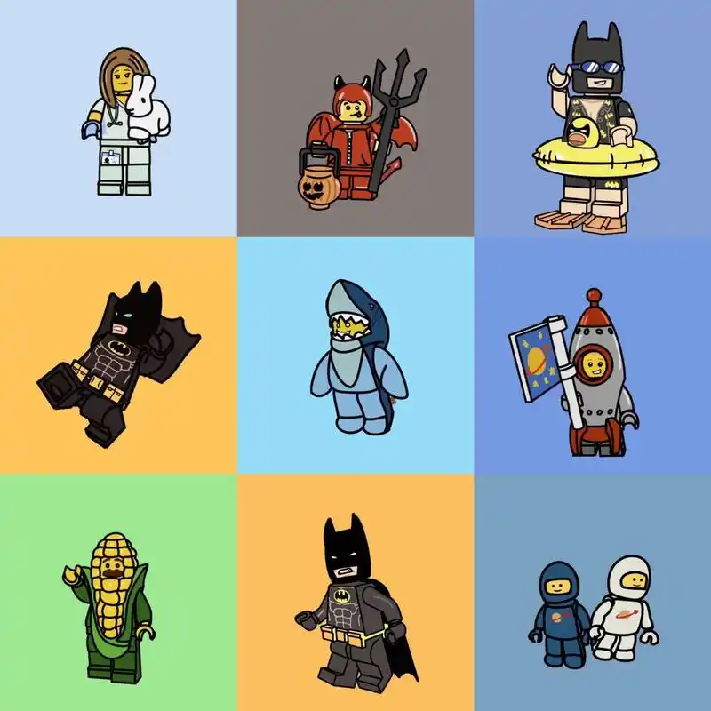 72张乐高人仔作品 从2022年11月6号到11月26号 20天里全部画的乐高