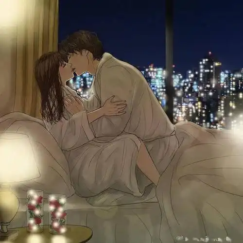 超污接吻情侣头像